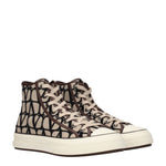 Valentino Garavani Sneakers Uomo Tessuto Beige Nero