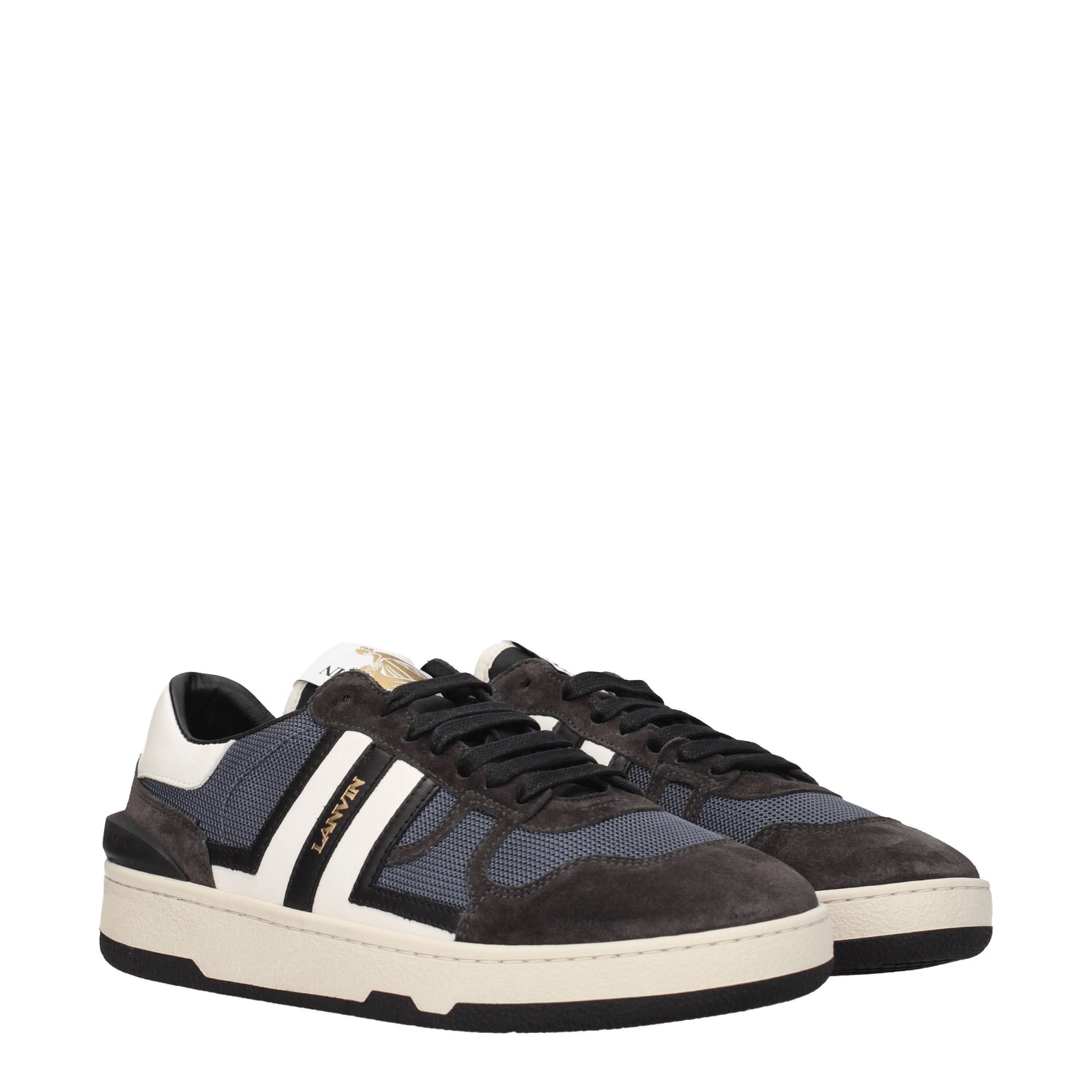 Lanvin Sneakers Uomo Camoscio Nero Antracite