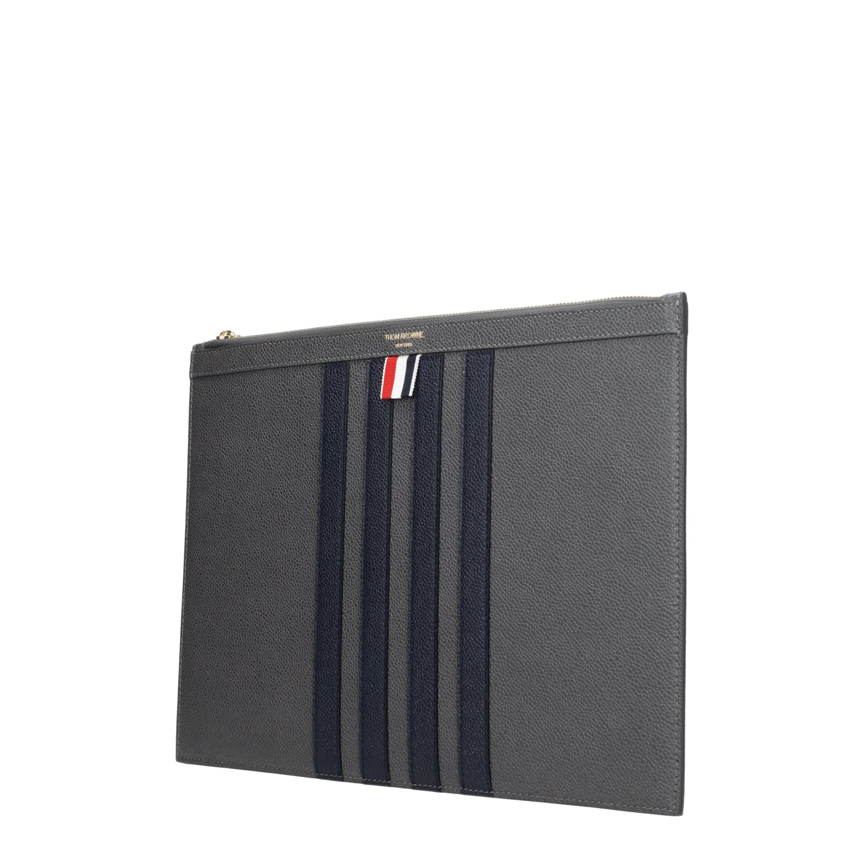 Thom Browne Pochette Uomo Pelle Grigio Grigio Scuro