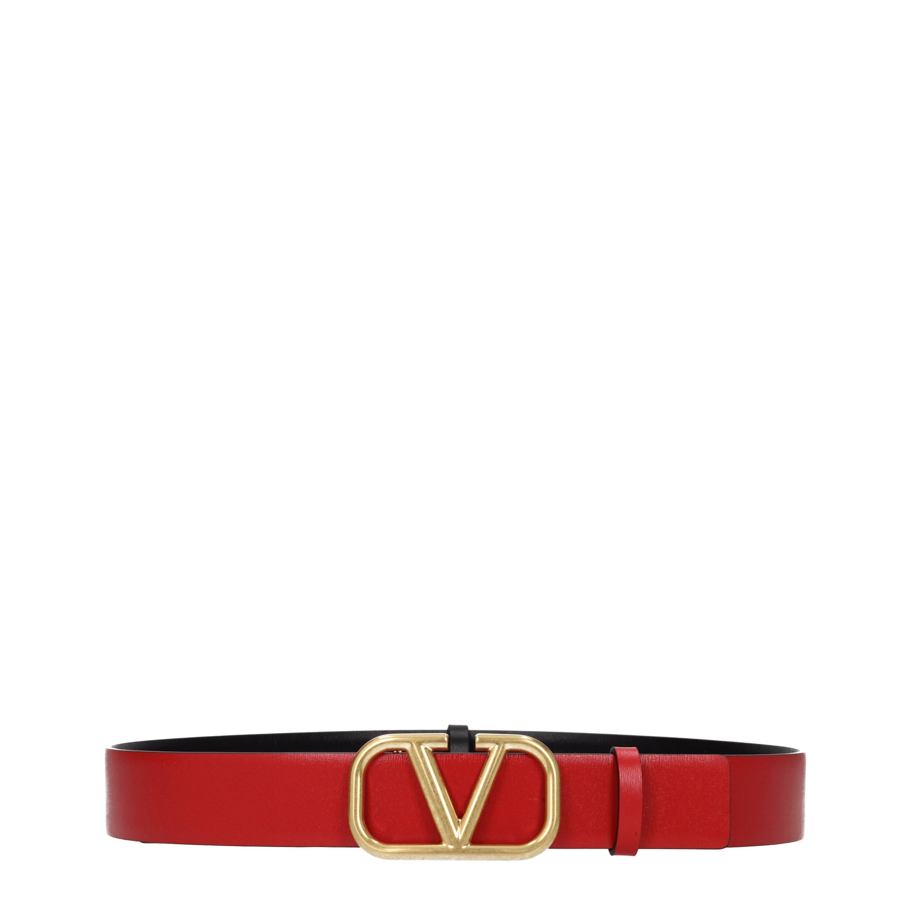 Valentino Garavani Cinture Regular Donna Pelle Nero Rosso