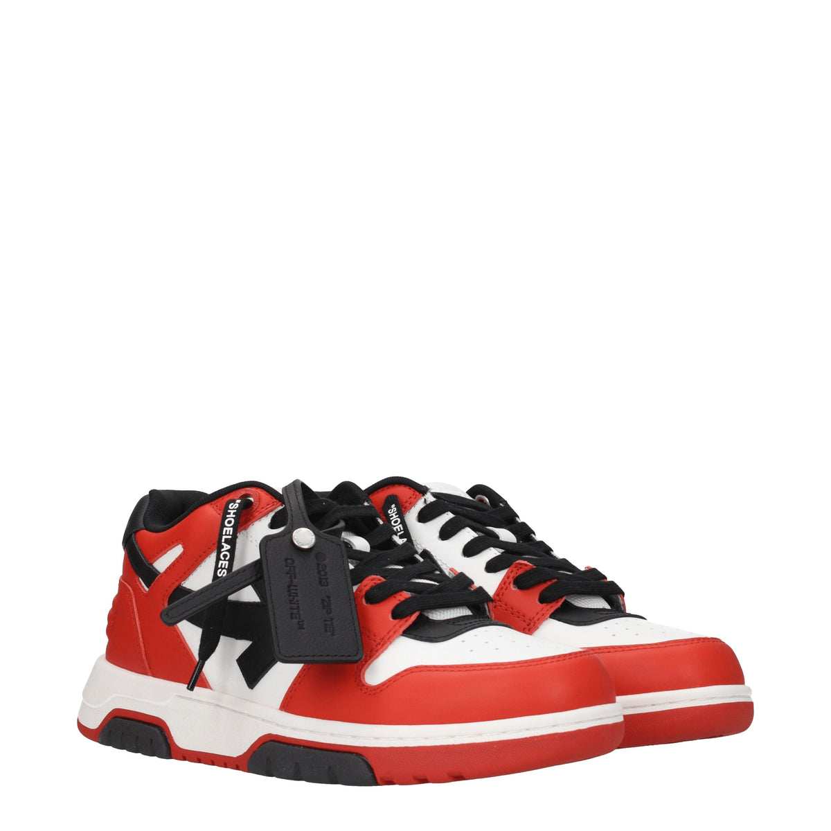 Off-White Sneakers Uomo Pelle Rosso Nero