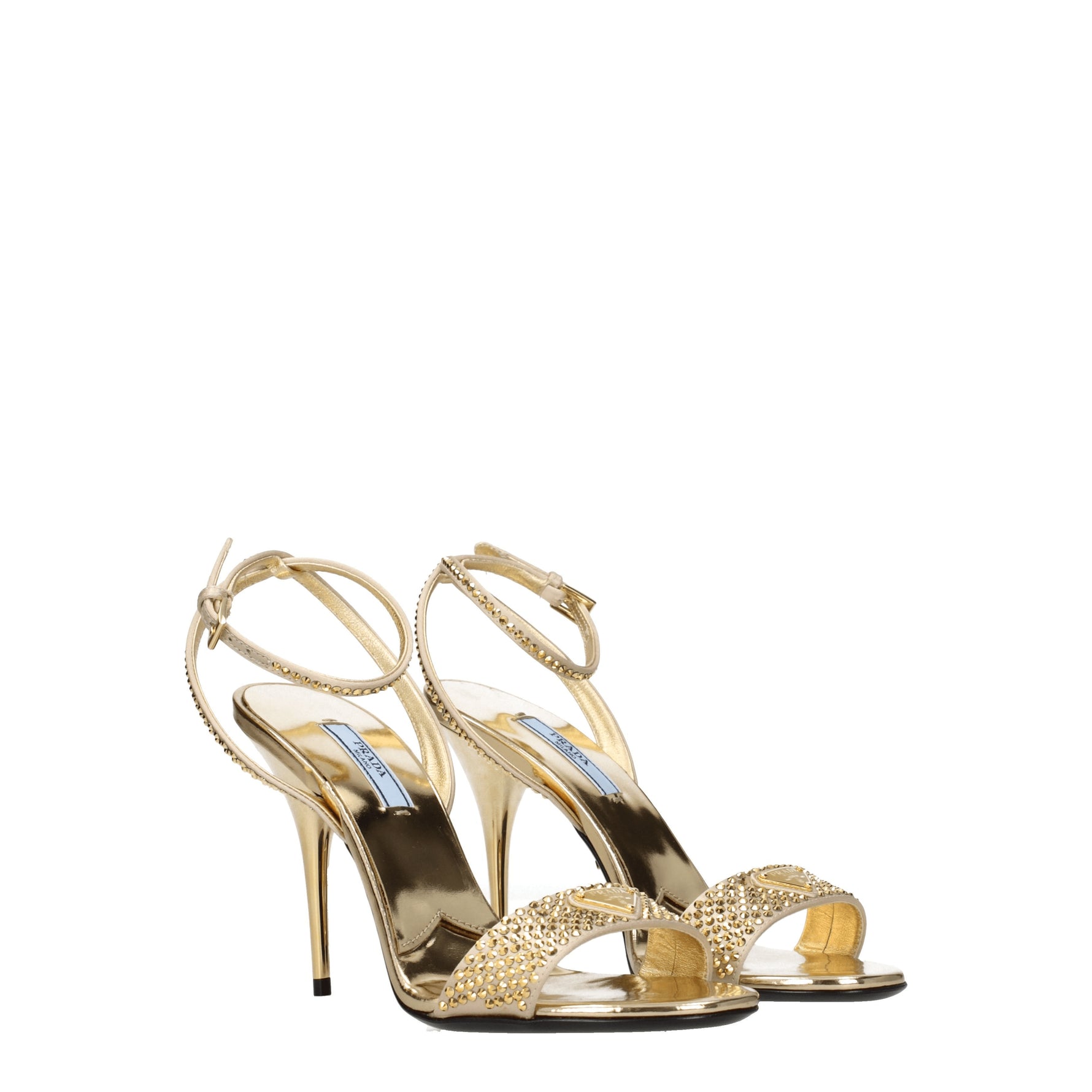 Prada Sandali Donna Raso Oro Platino