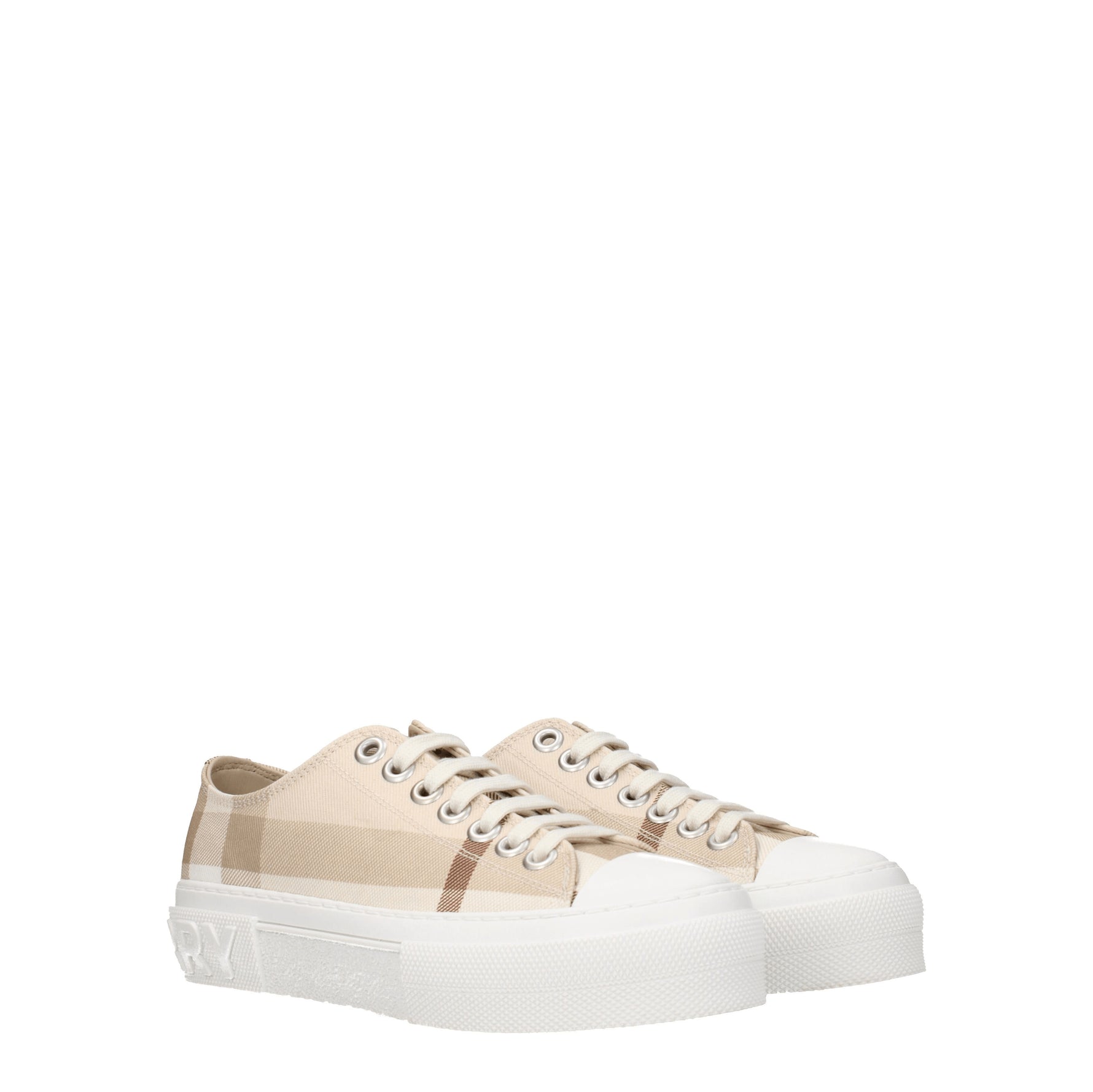 Burberry Sneakers Donna Cotone Beige Fawn