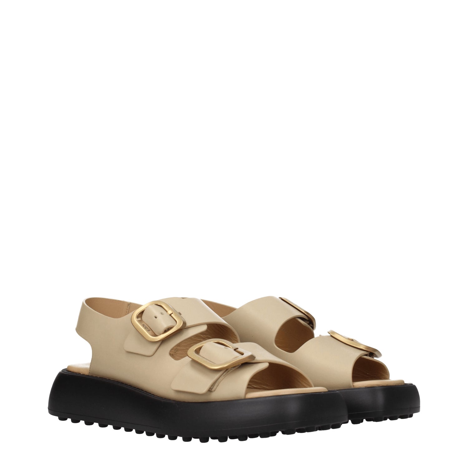 Tod's Sandali Donna Pelle Beige Naturale