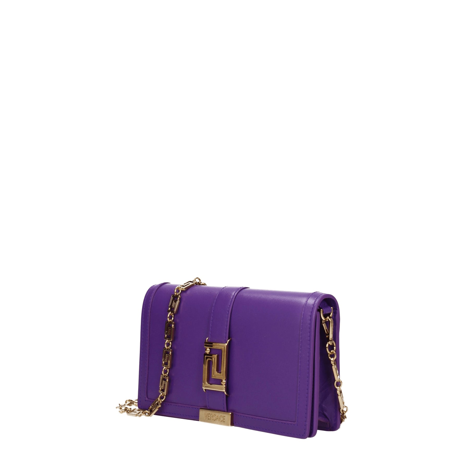 Versace Pochette greca Donna Pelle Viola Orchidea