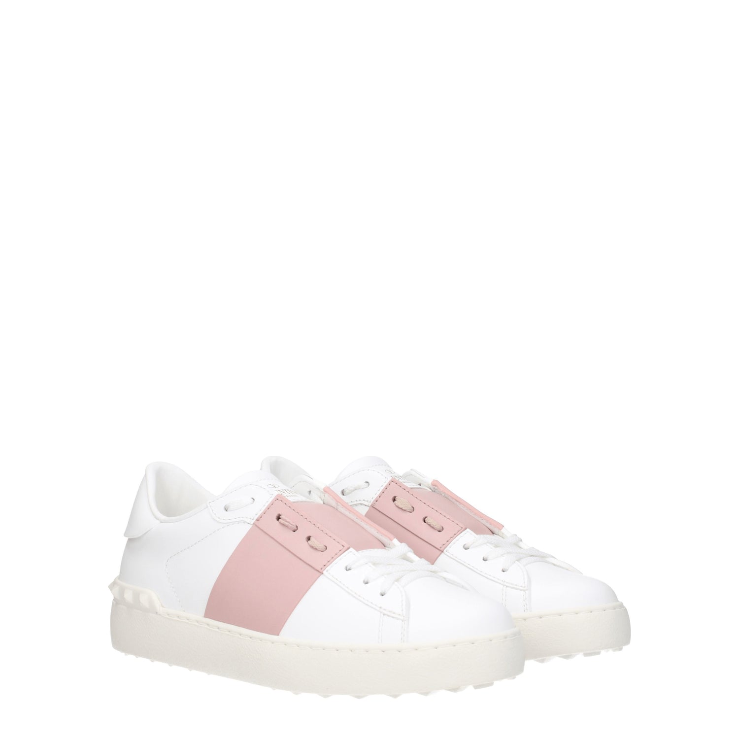 Valentino Garavani Sneakers Donna Pelle Bianco Acqua alle Rose