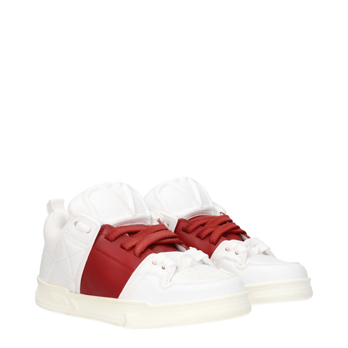 Valentino Garavani Sneakers Donna Pelle Bianco Rosso