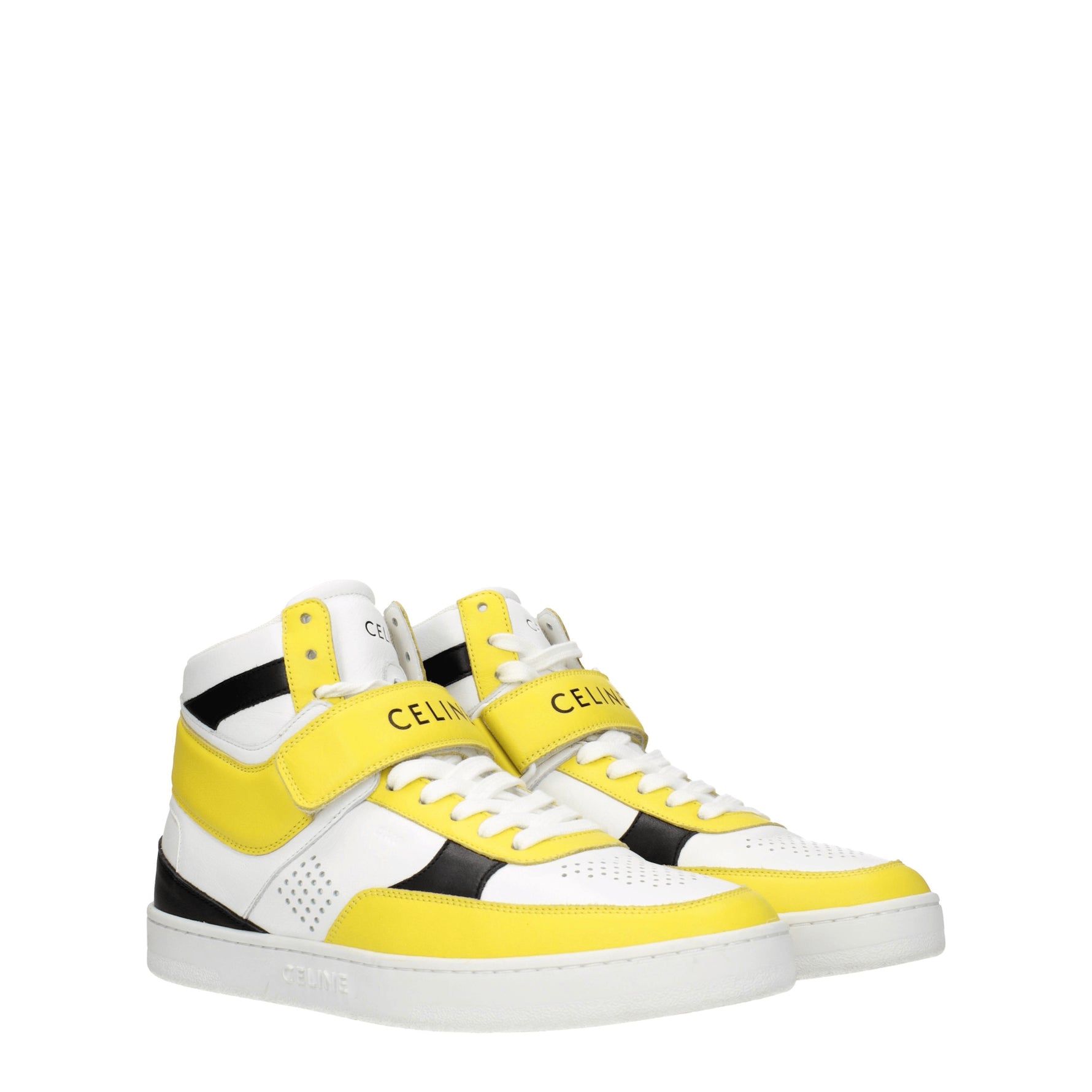 Celine Sneakers Uomo Pelle Bianco Giallo