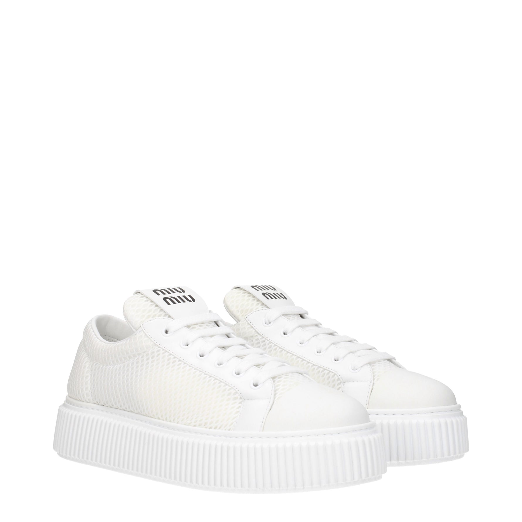 Miu Miu Sneakers Donna Tessuto Bianco