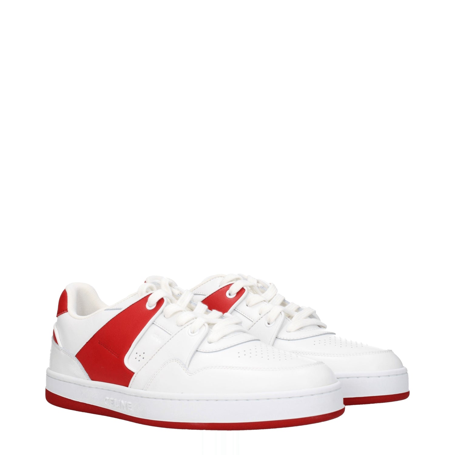 Celine Sneakers Donna Pelle Bianco Rosso