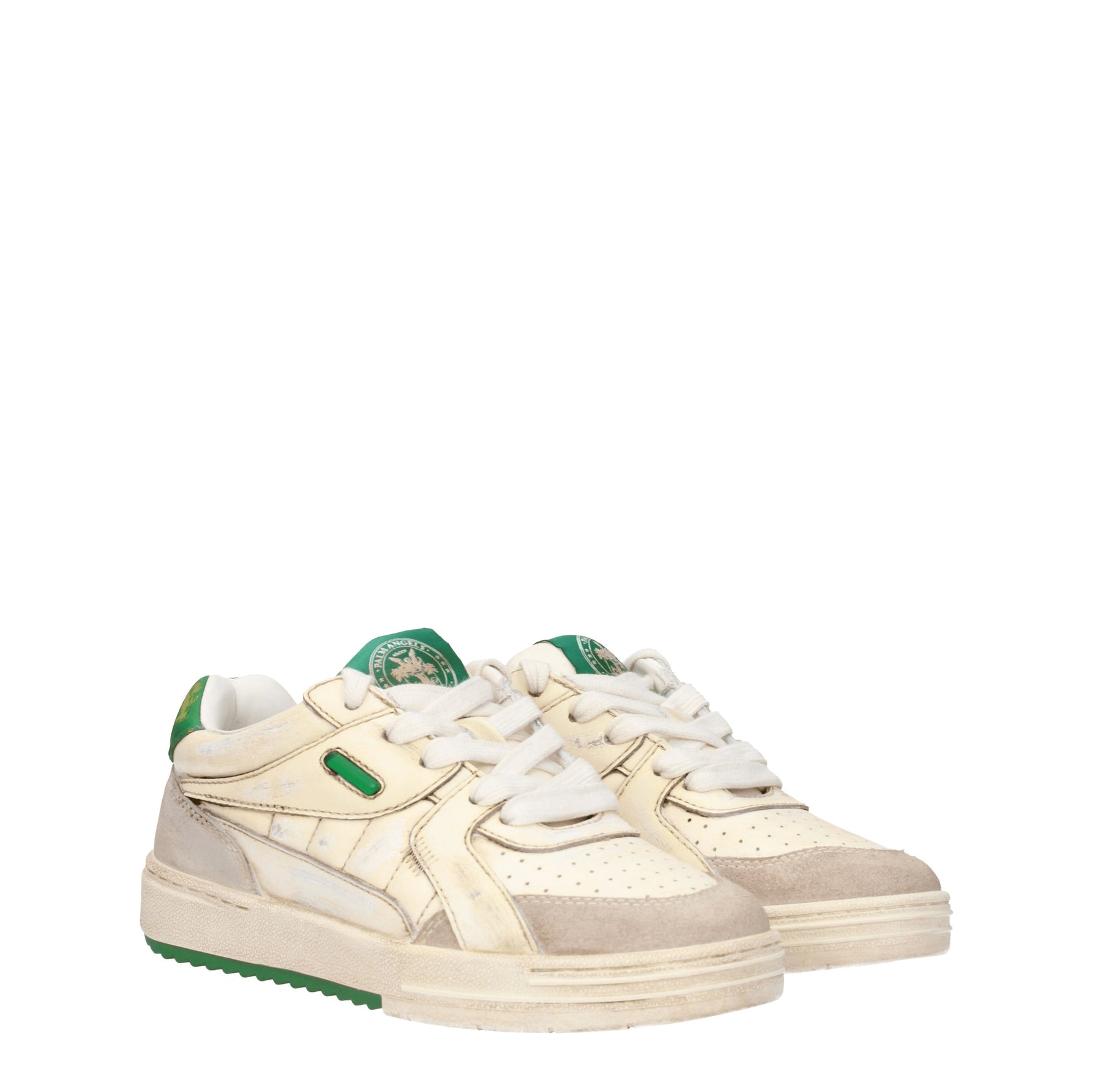 Palm Angels Sneakers Donna Pelle Beige Verde