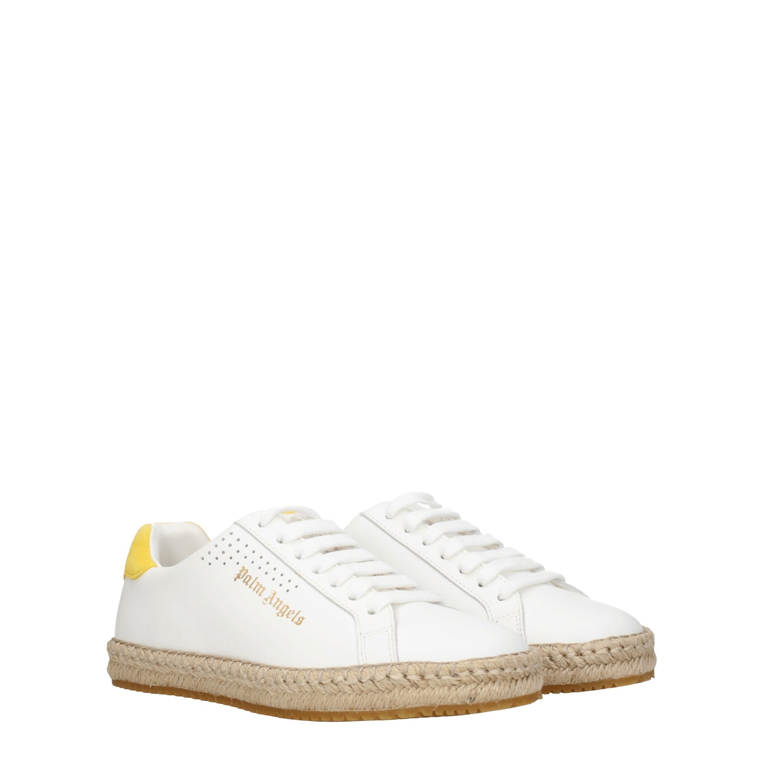 Palm Angels Sneakers Donna Pelle Bianco Giallo