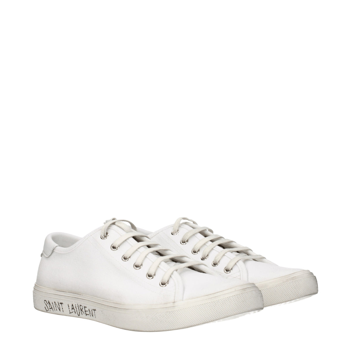 Saint Laurent Sneakers Uomo Tessuto Bianco