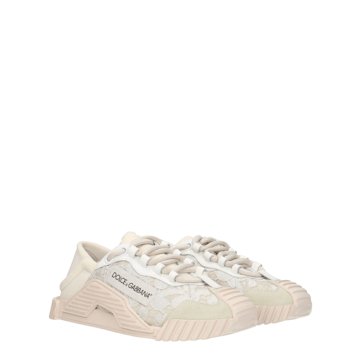 Dolce&Gabbana Sneakers Donna Tessuto Beige Ghiaccio