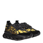 Versace Sneakers chain Uomo Tessuto Nero Oro