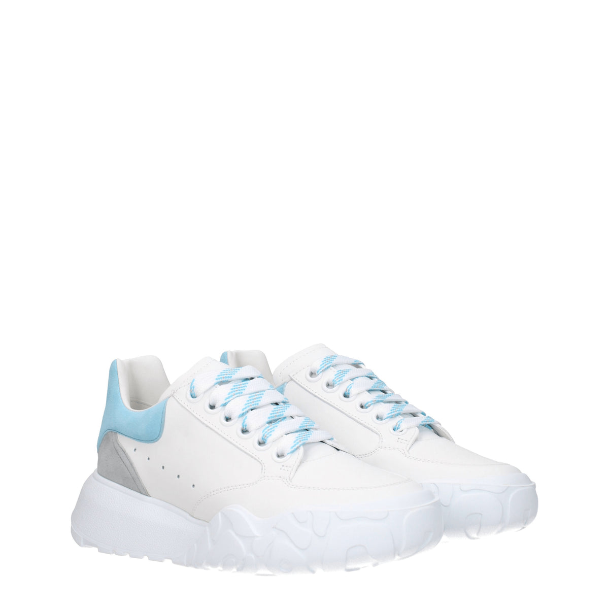 Alexander McQueen Sneakers Donna Pelle Bianco Acqua