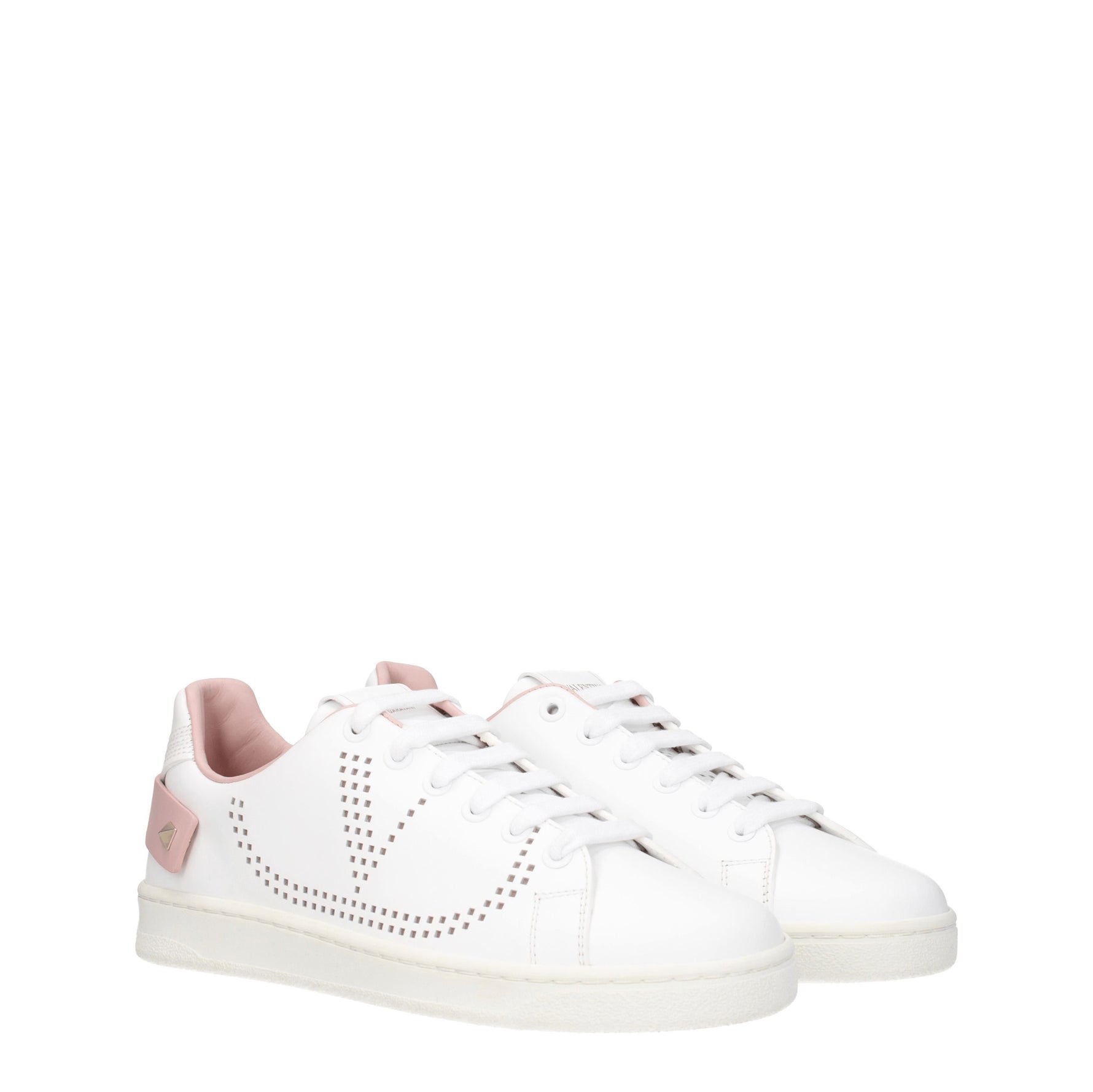 Valentino Garavani Sneakers Donna Pelle Bianco Rosa