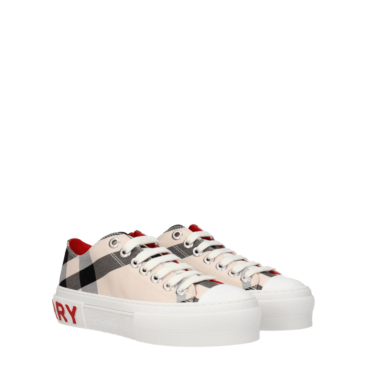 Burberry Sneakers Donna Tessuto Beige Burro