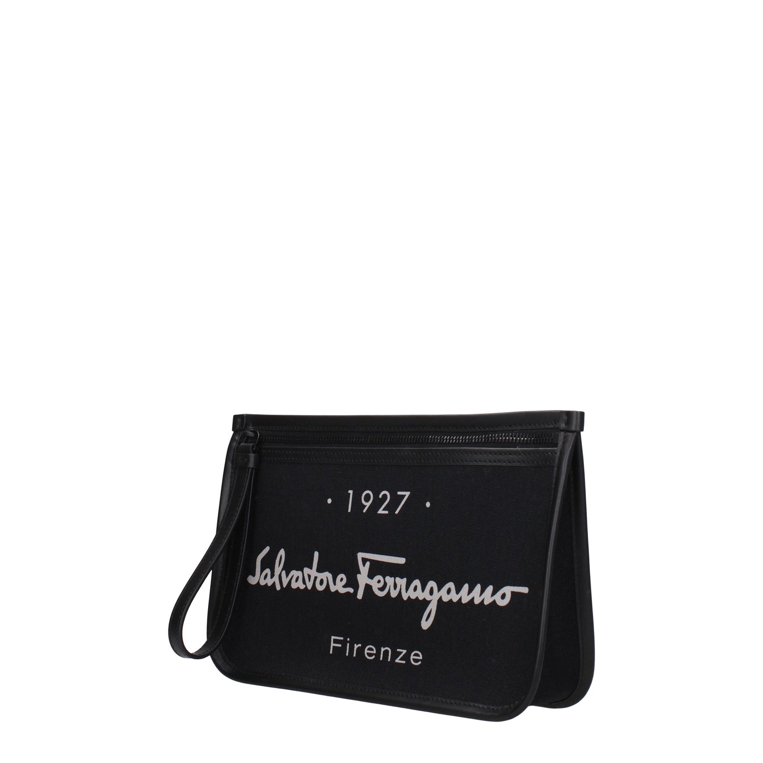 Salvatore Ferragamo Pochette Uomo Tessuto Nero