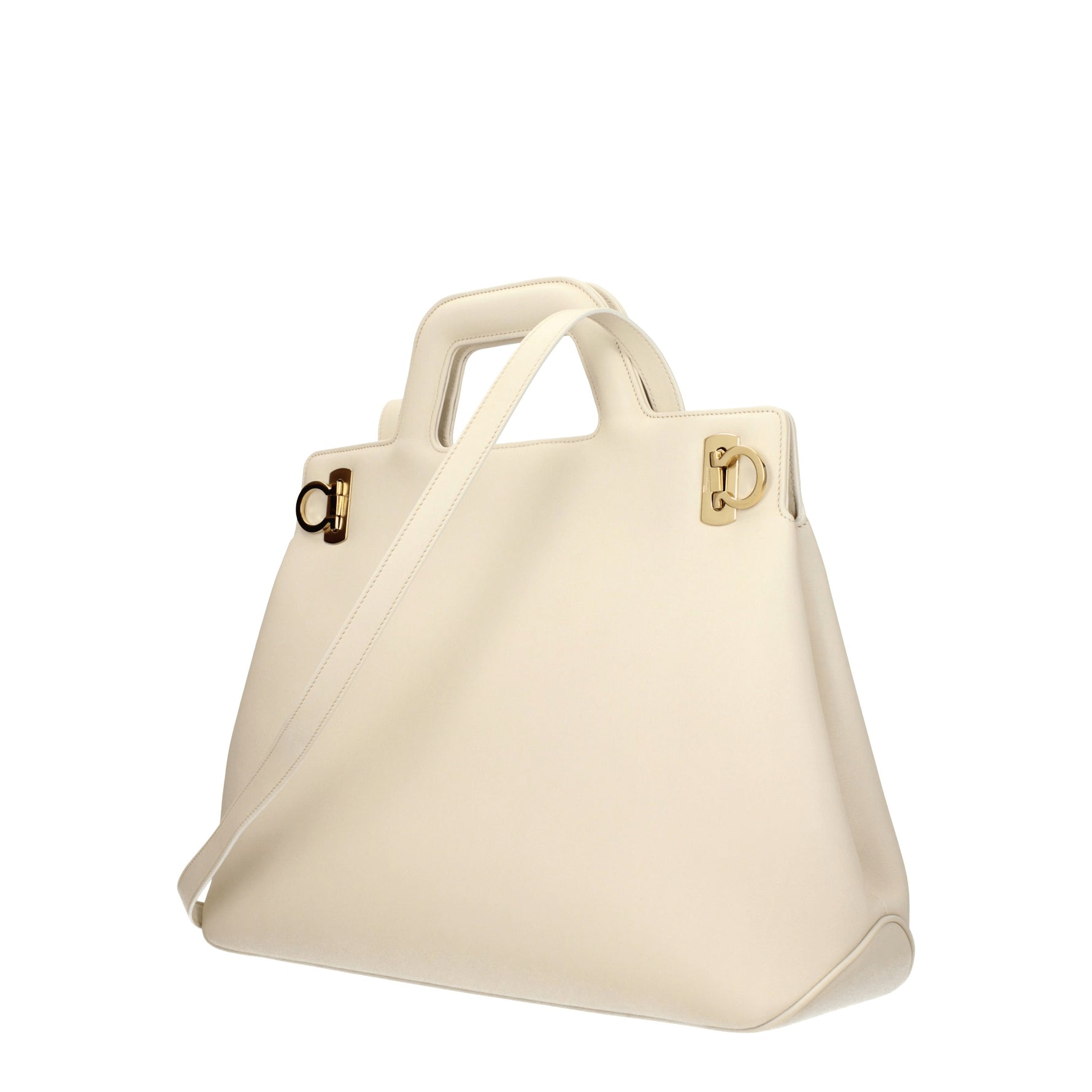 Salvatore Ferragamo Borse a Mano wanda Donna Pelle Beige Magnolia