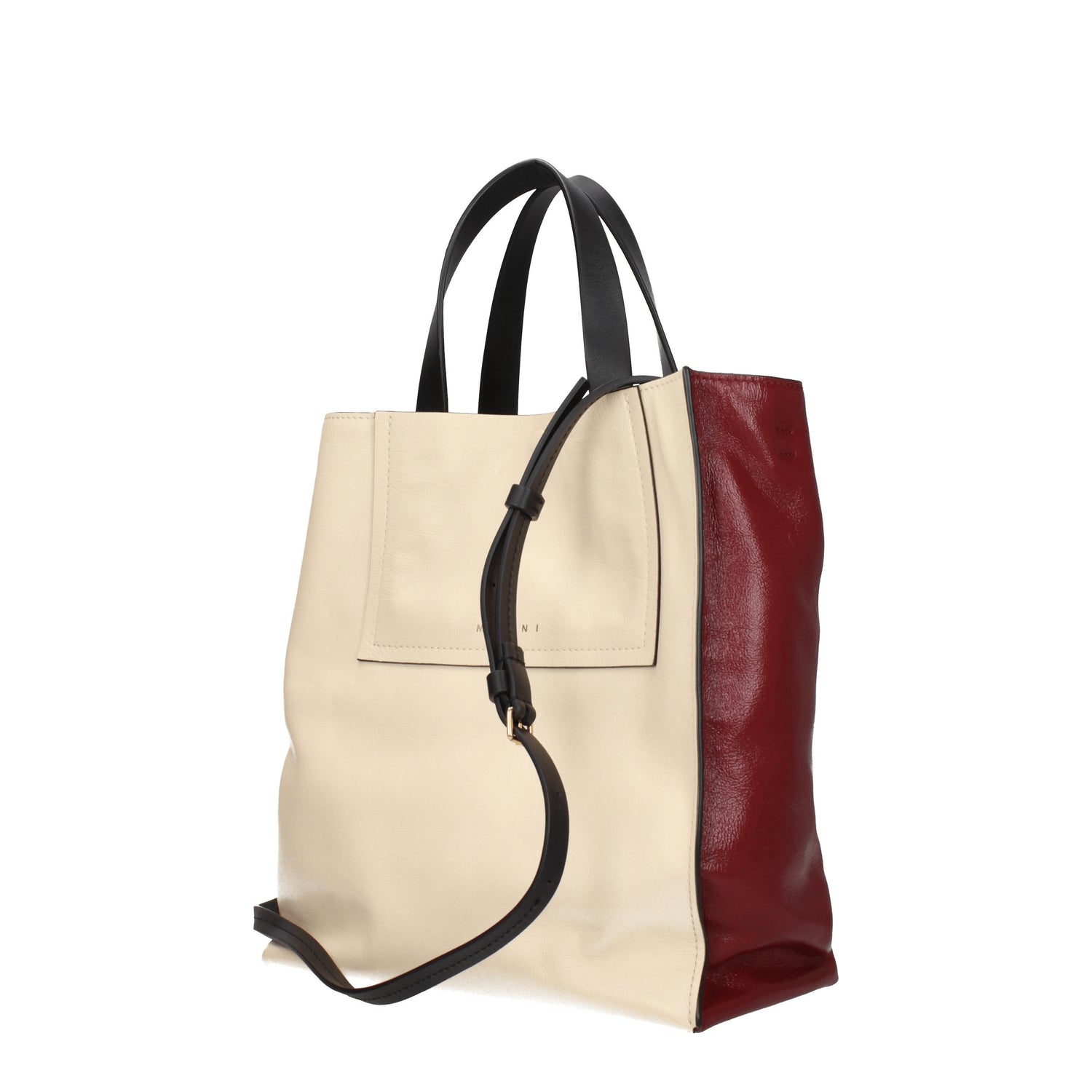 Marni Borse a Mano museo Donna Pelle Beige Oxblood