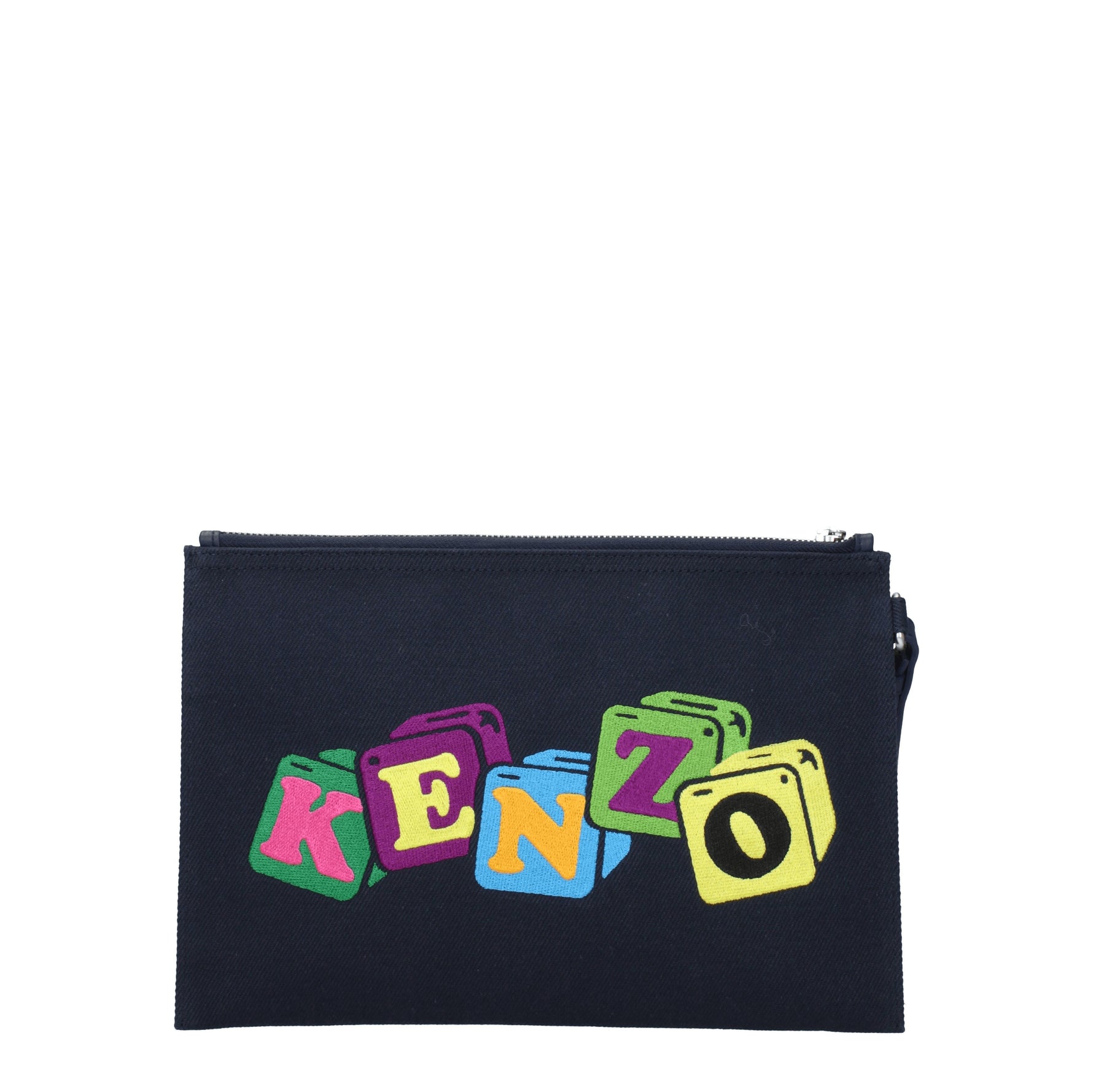 Kenzo Pochette Uomo Tessuto Blu Multicolore