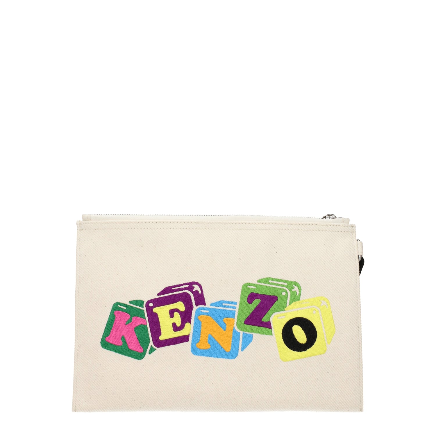 Kenzo Pochette Uomo Tessuto Beige Multicolore