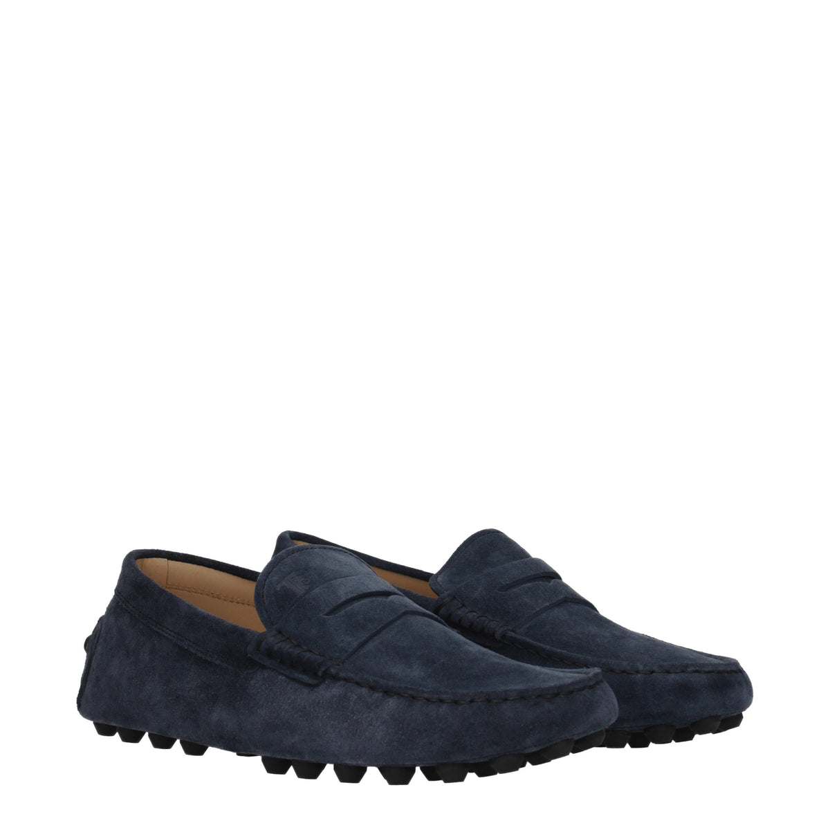 Tod's Mocassini Uomo Camoscio Blu Blu Notte