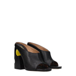 Off-White Sandali Donna Pelle Nero Giallo