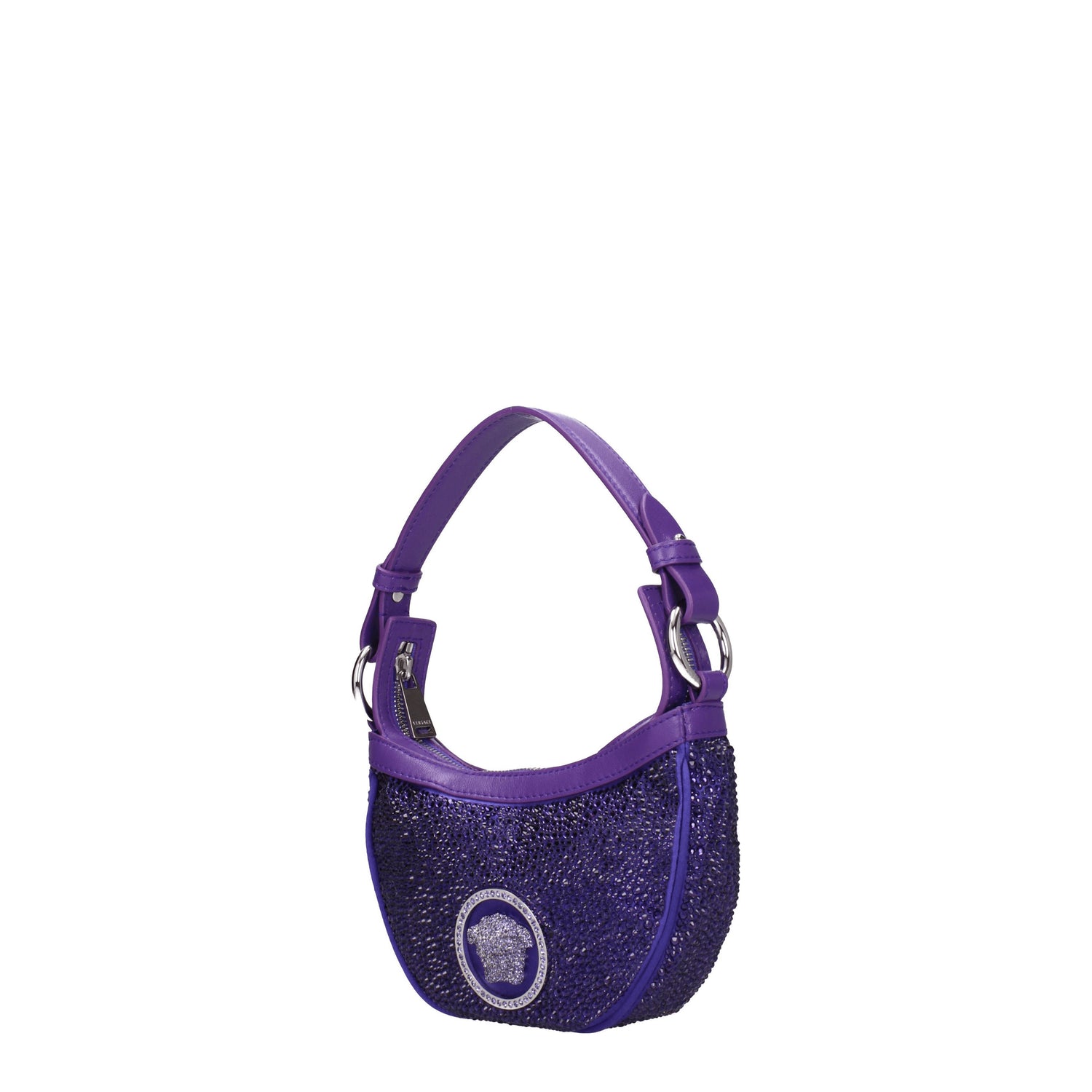 Versace Borse a Mano Donna Tessuto Viola Orchidea Scura