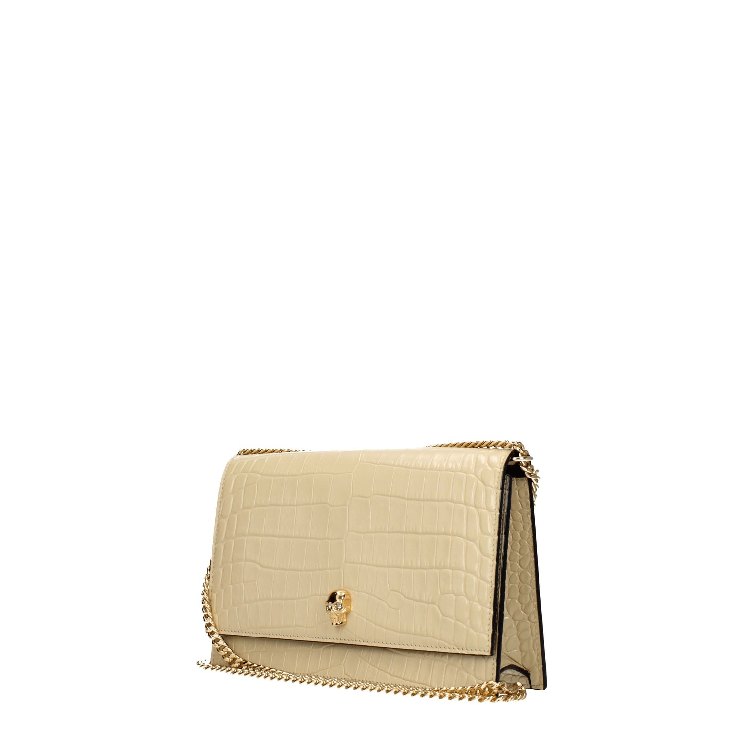 Alexander McQueen Pochette Donna Pelle Beige Sabbia