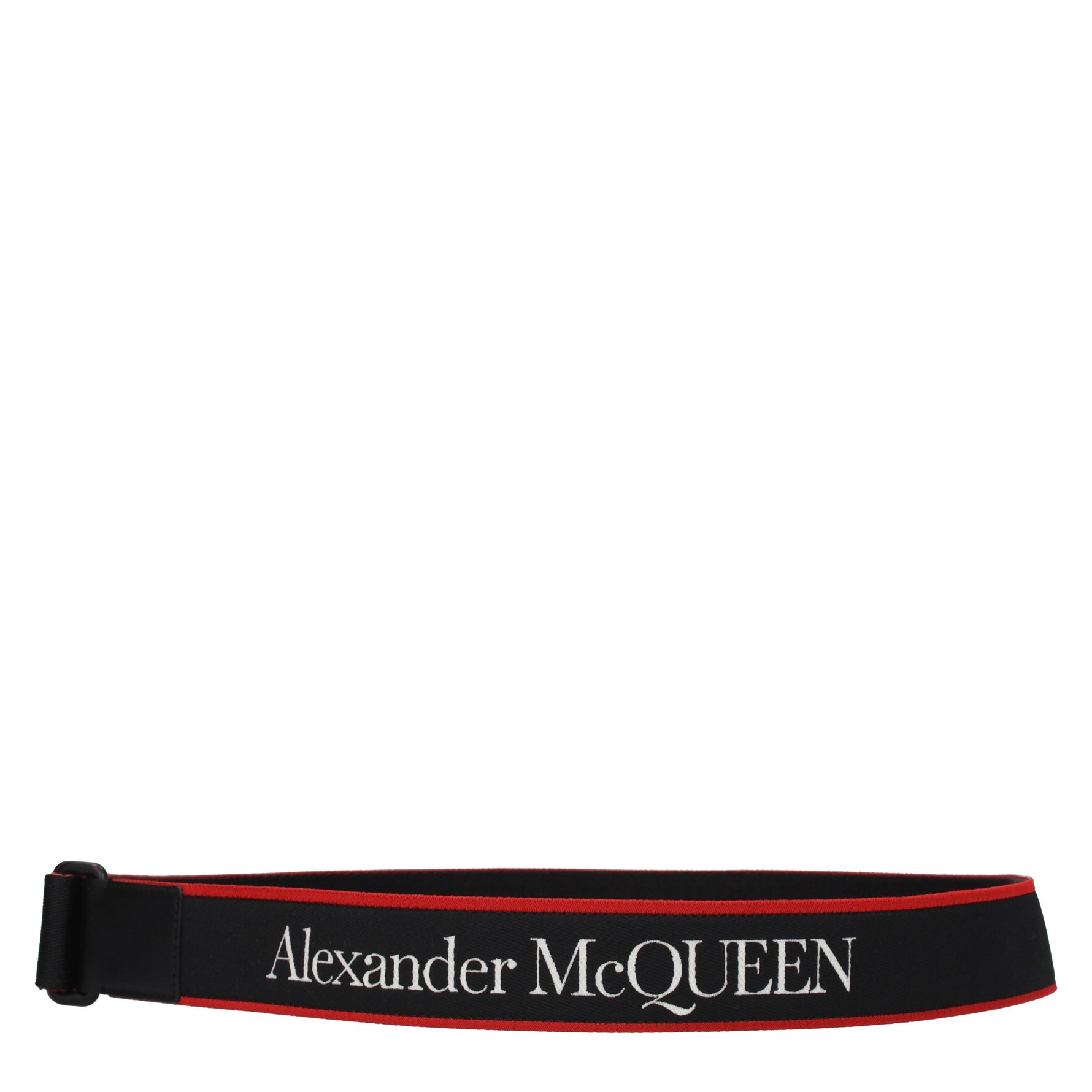 Alexander McQueen Cinture Regular Uomo Tessuto Nero Rosso