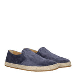 Brunello Cucinelli Slip On Uomo Camoscio Blu