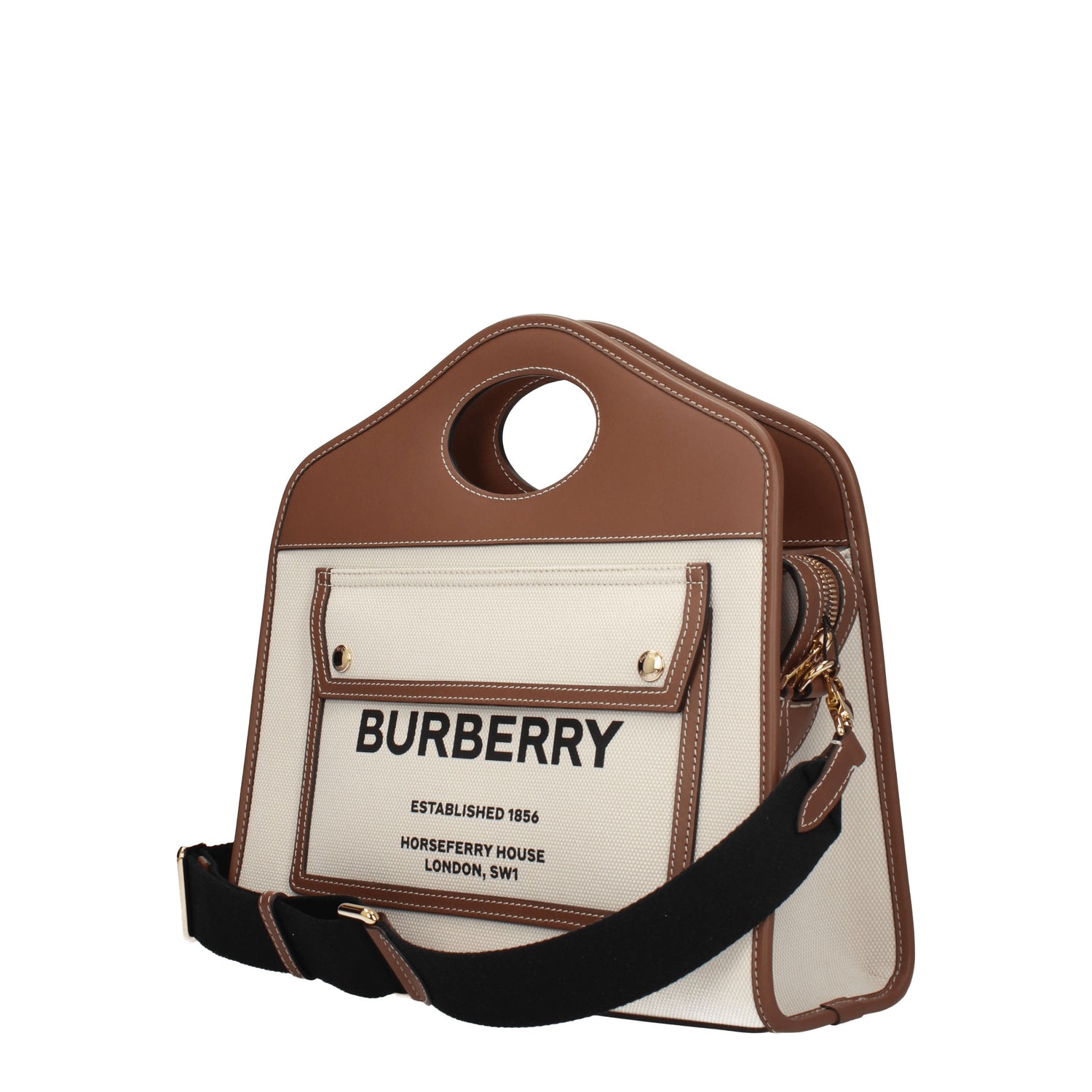 Burberry Borse a Mano Donna Tessuto Beige Marrone