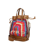 Etro Borse a Mano Donna Tessuto Multicolor Marrone