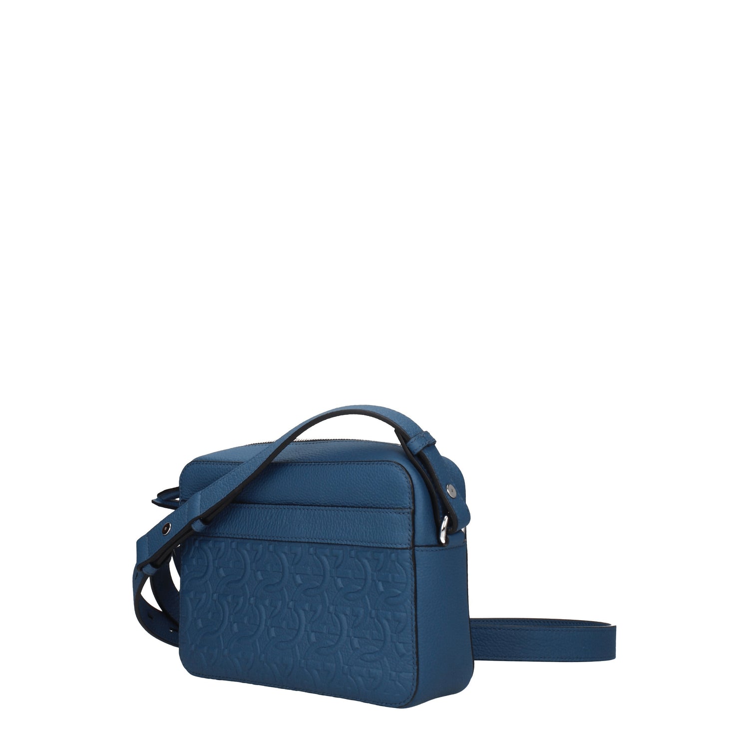 Salvatore Ferragamo Pochette Uomo Pelle Blu Denim