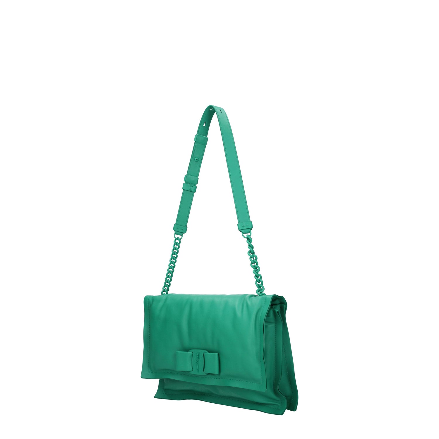 Salvatore Ferragamo Borse a Spalla Donna Pelle Verde Smeraldo