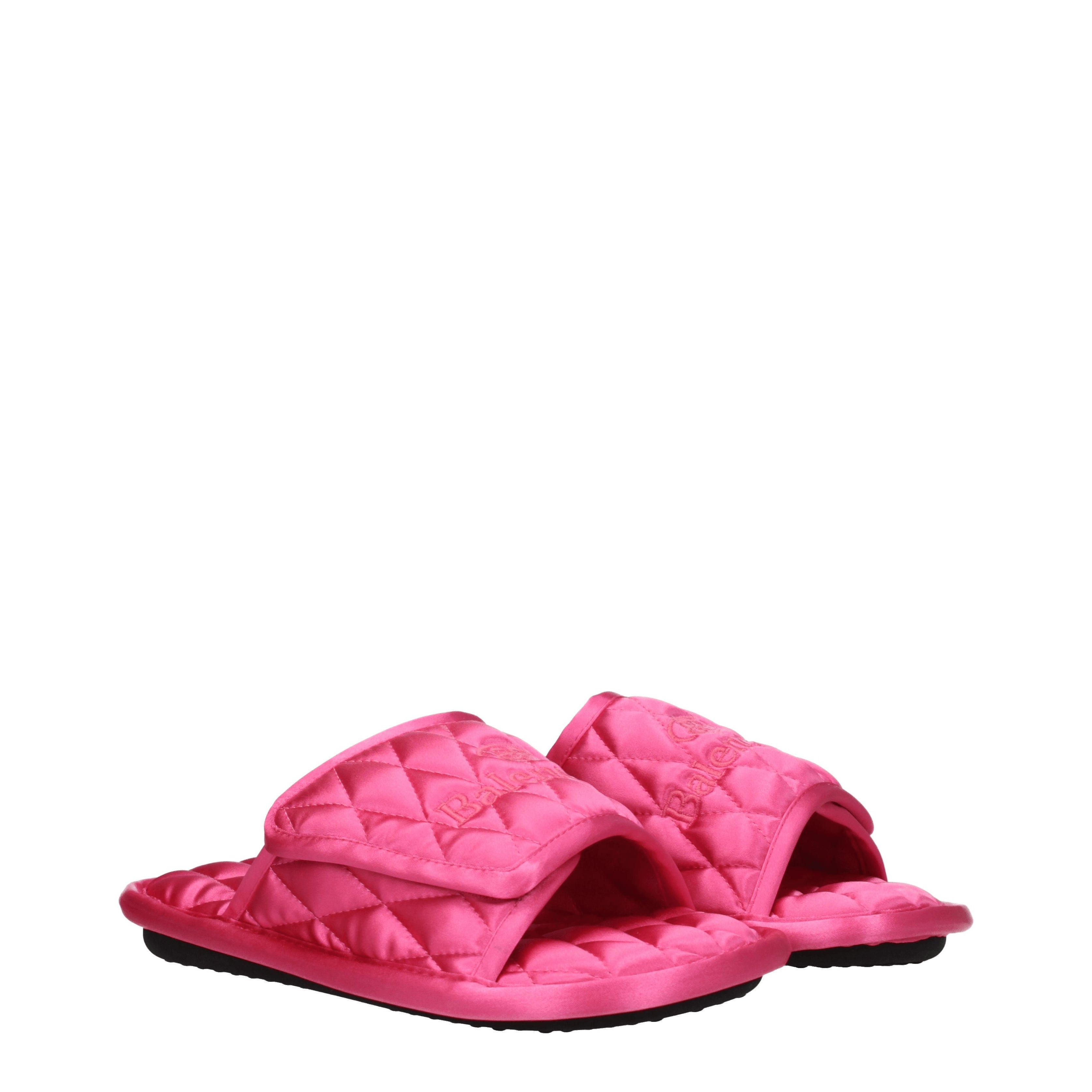 Balenciaga Slippers and Clogs Women Satin Pink/Fluo Pink | B