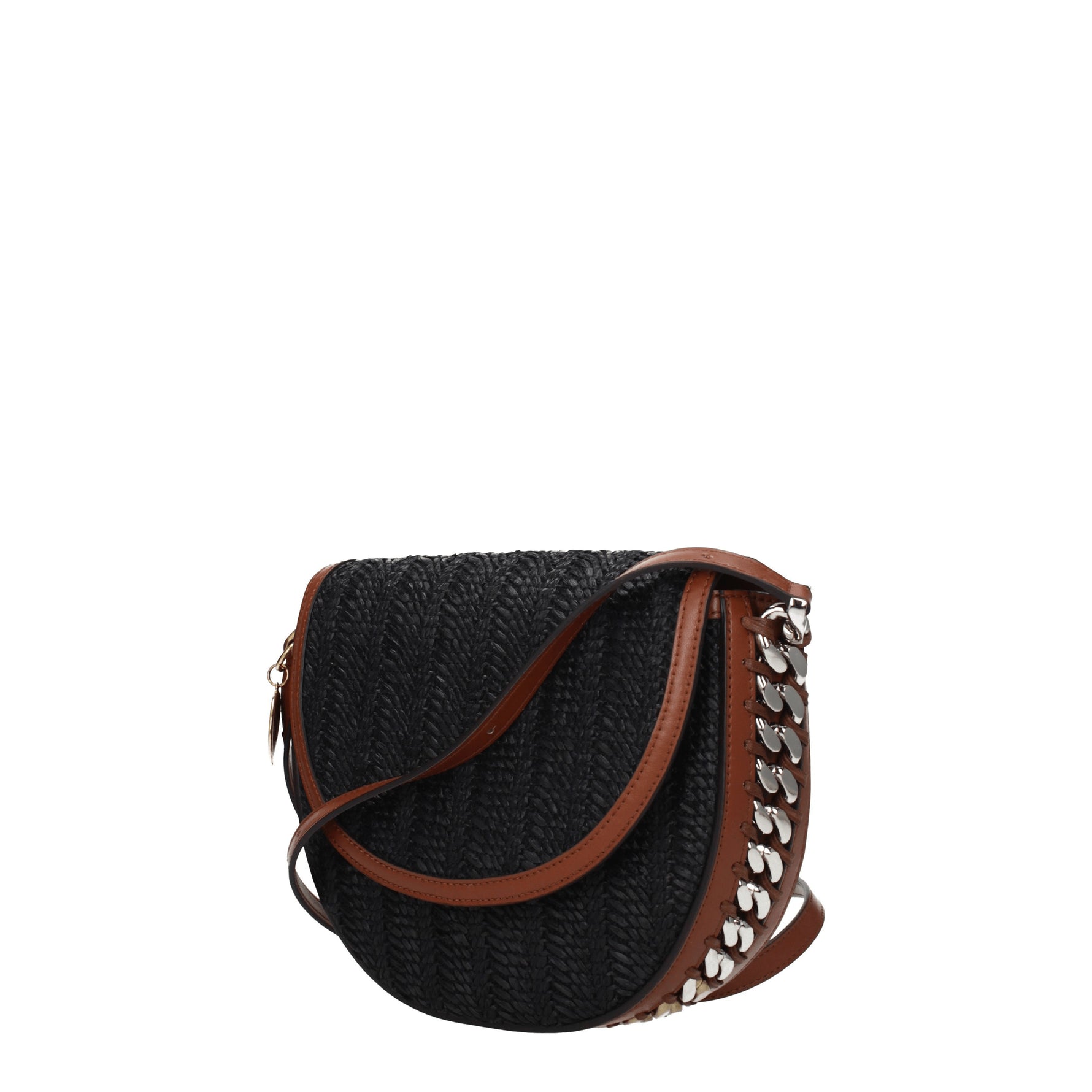 Stella McCartney Borse a Tracolla Donna Rafia Nero Marrone