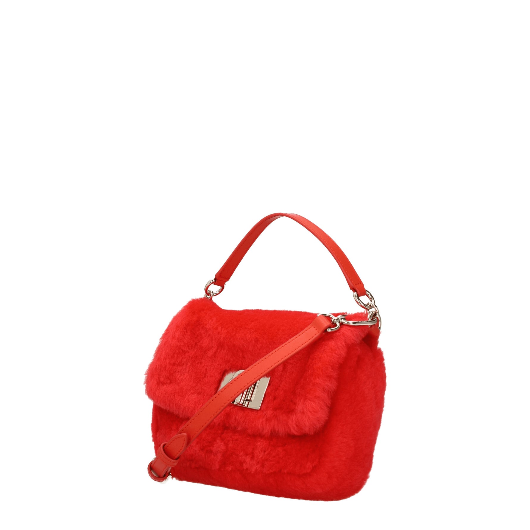 Furla Borse a Mano Donna Pelliccia Rosso Spritz