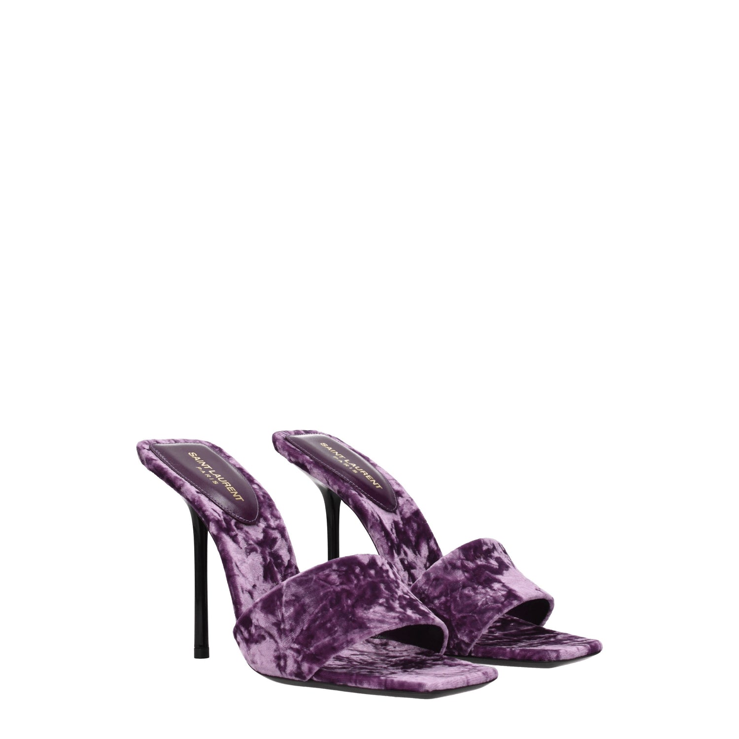 Saint Laurent Sandali baliqua Donna Velluto Viola Malva