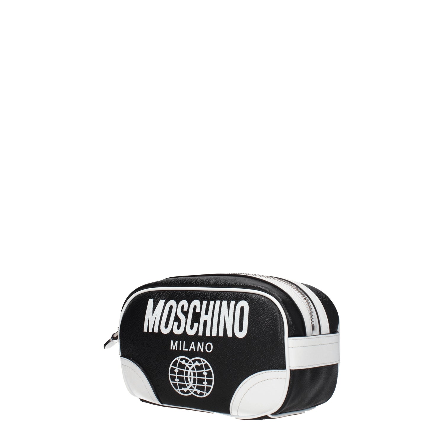 Moschino Pochette smiley Donna Pelle Nero Bianco