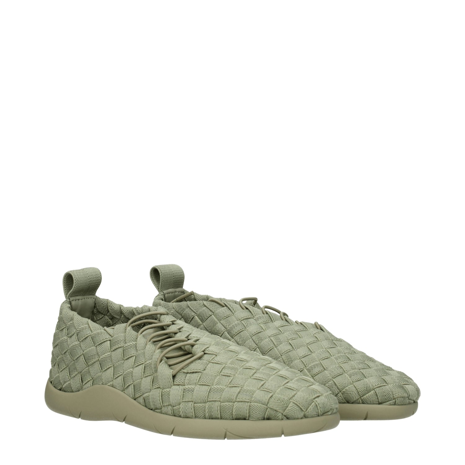 Bottega Veneta Sneakers Uomo Tessuto Verde Travertino