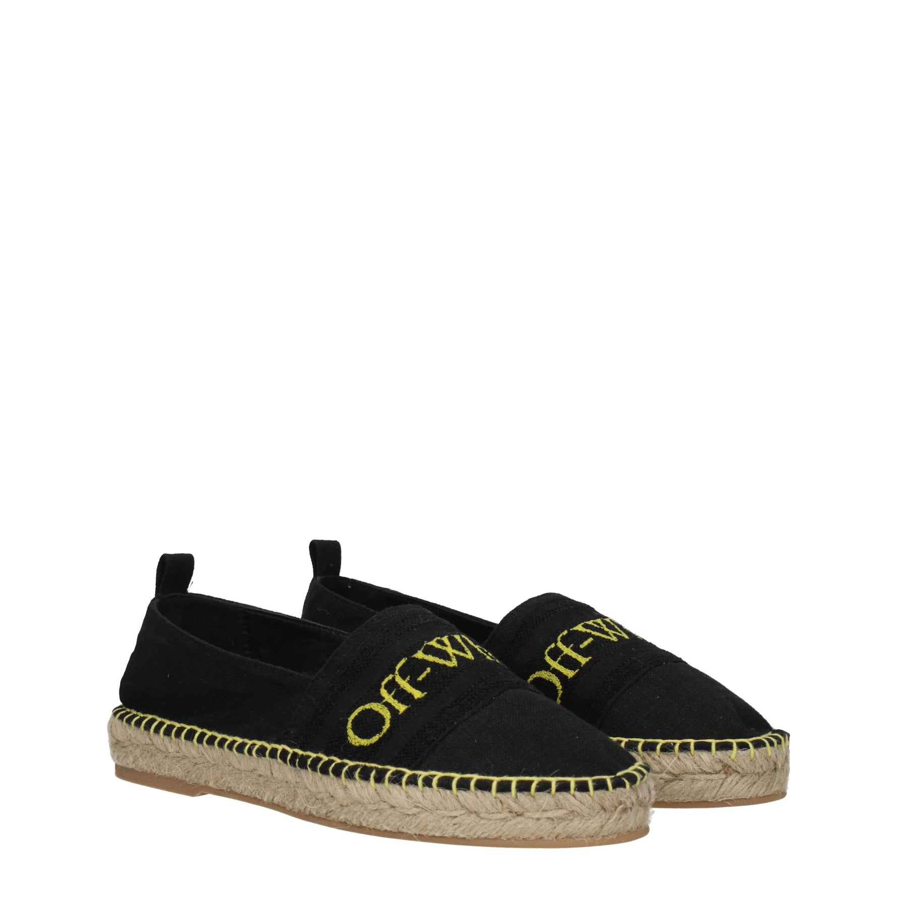 Off-White Espadrillas bookish Donna Tessuto Nero Giallo