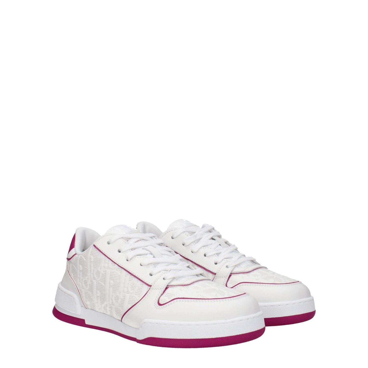 Christian Dior Sneakers oblique Donna Pelle Bianco Fuxia