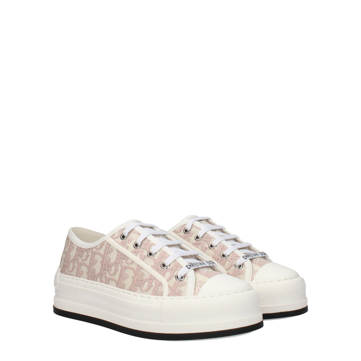 Christian Dior Sneakers Donna Tessuto Beige Rosa Polvere