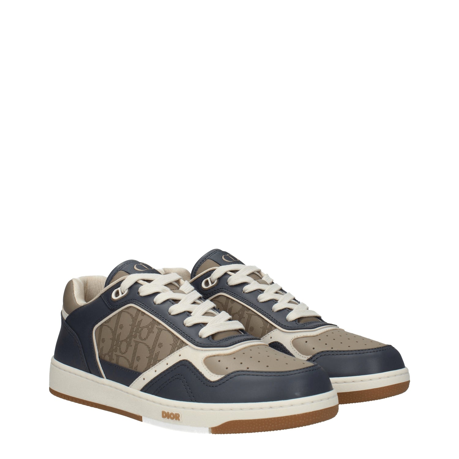 Christian Dior Sneakers Uomo Pelle Beige Grigio Scuro