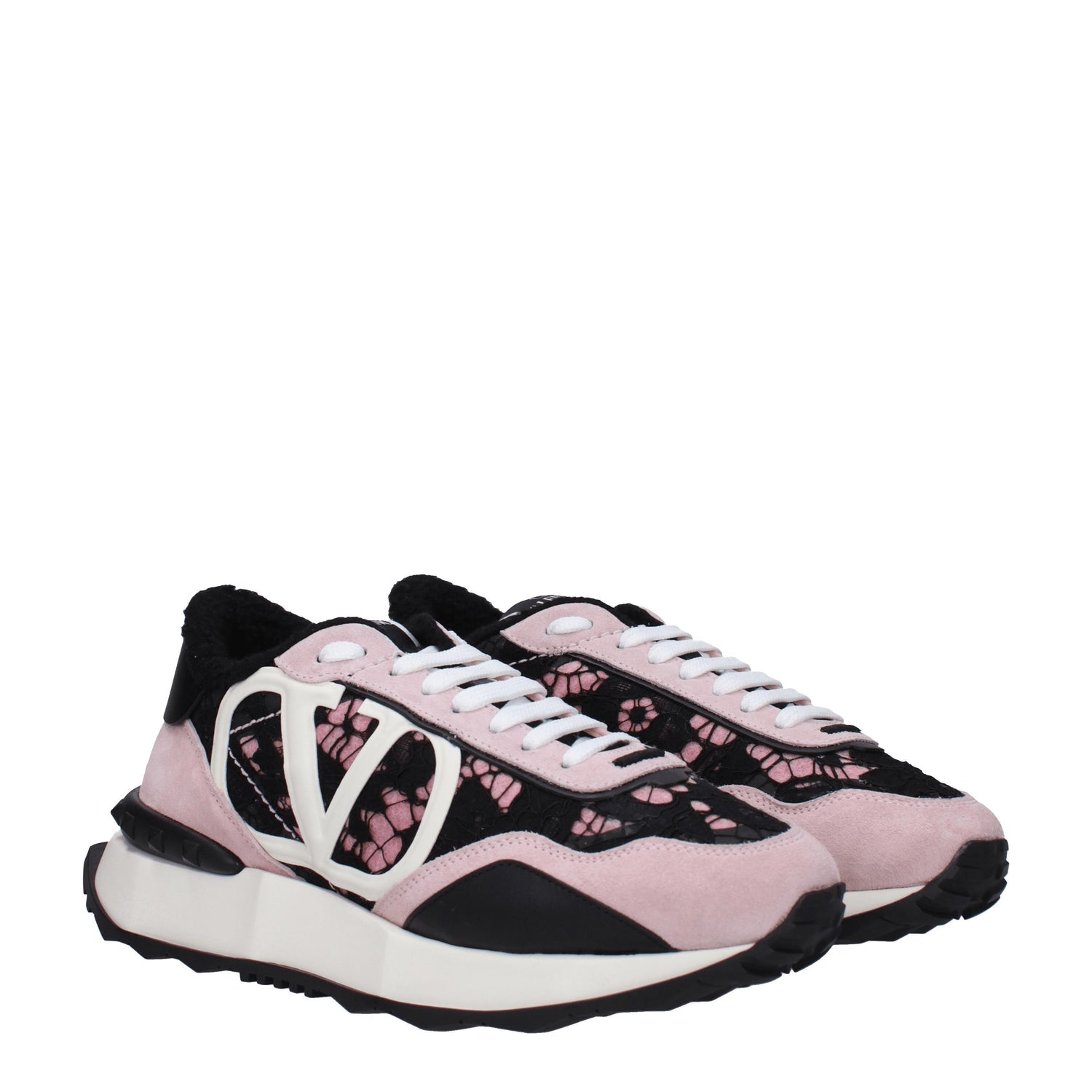 Valentino Garavani Sneakers Donna Camoscio Rosa Nero