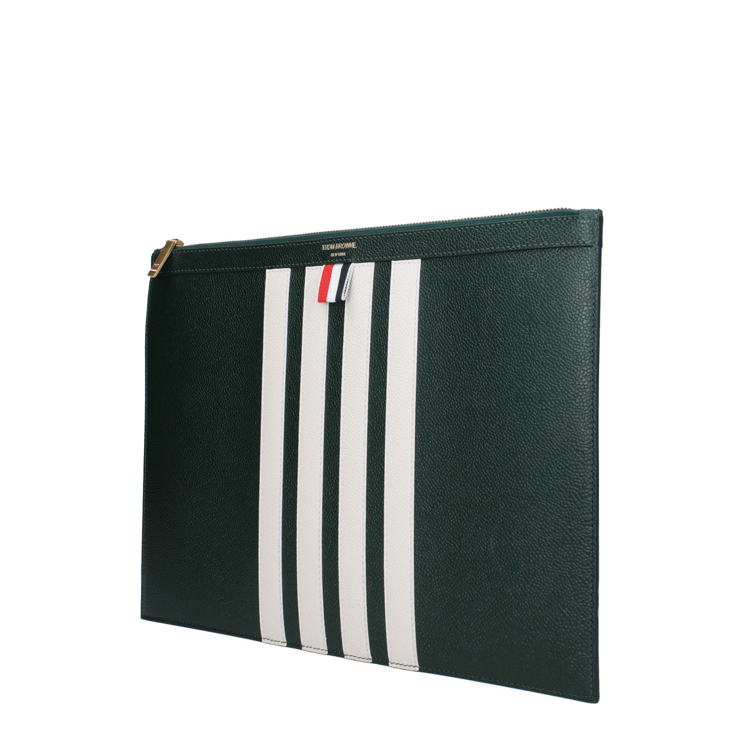 Thom Browne Pochette Uomo Pelle Verde Verde Scuro