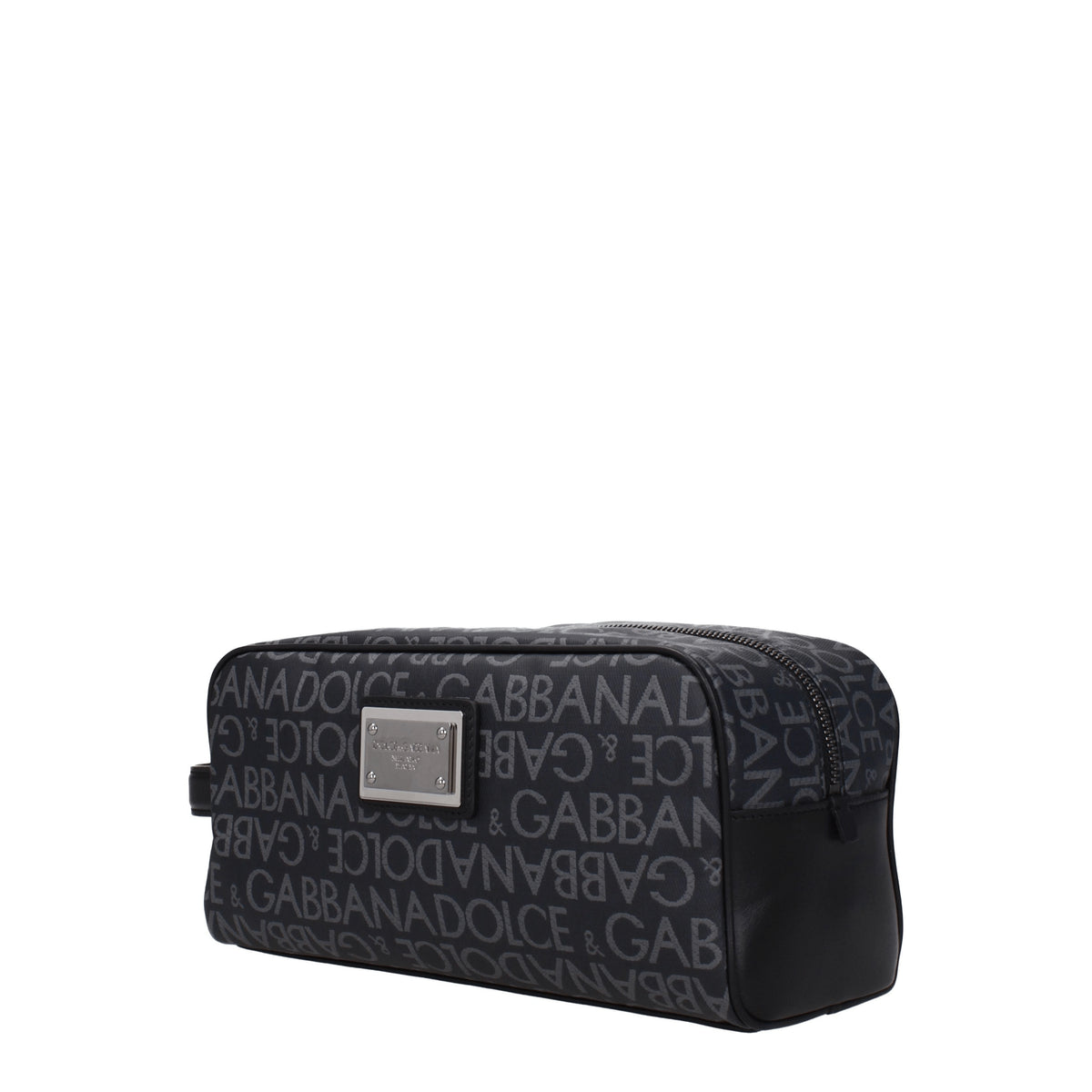 Dolce&Gabbana Beauty Case Uomo Tessuto Nero Grigio